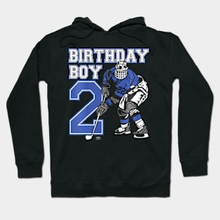 Kids 2 Year Old Ice Hockey Themed Birthday Party Boy 2Nd Hoodie